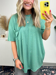 Damen-T-Shirt mit offener Kante, kastenförmiger Schnitt (3 kaufen, kostenloser Versand)