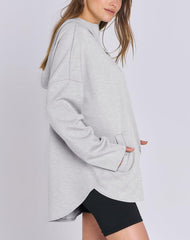 Damen Oversized Tunic Hoodie mit kurzem Reißverschluss (2 kaufen, kostenloser Versand)