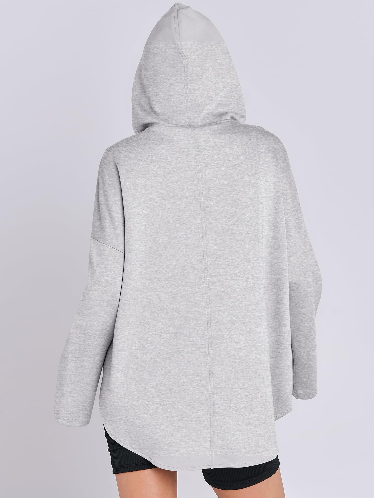 Damen Oversized Tunic Hoodie mit kurzem Reißverschluss (2 kaufen, kostenloser Versand)
