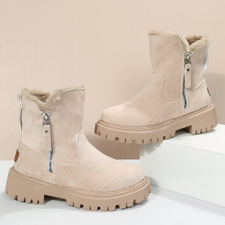 Gefütterte Martin-Stiefeletten mit Reißverschluss für Damen ( 2 KAUFEN, VERSAND KOSTENLOS )