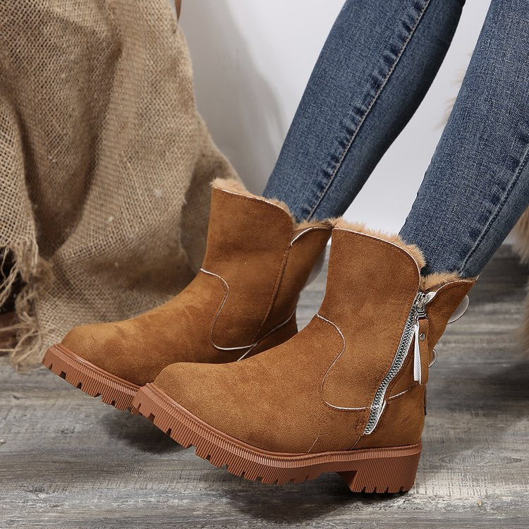 Gefütterte Martin-Stiefeletten mit Reißverschluss für Damen ( 2 KAUFEN, VERSAND KOSTENLOS )