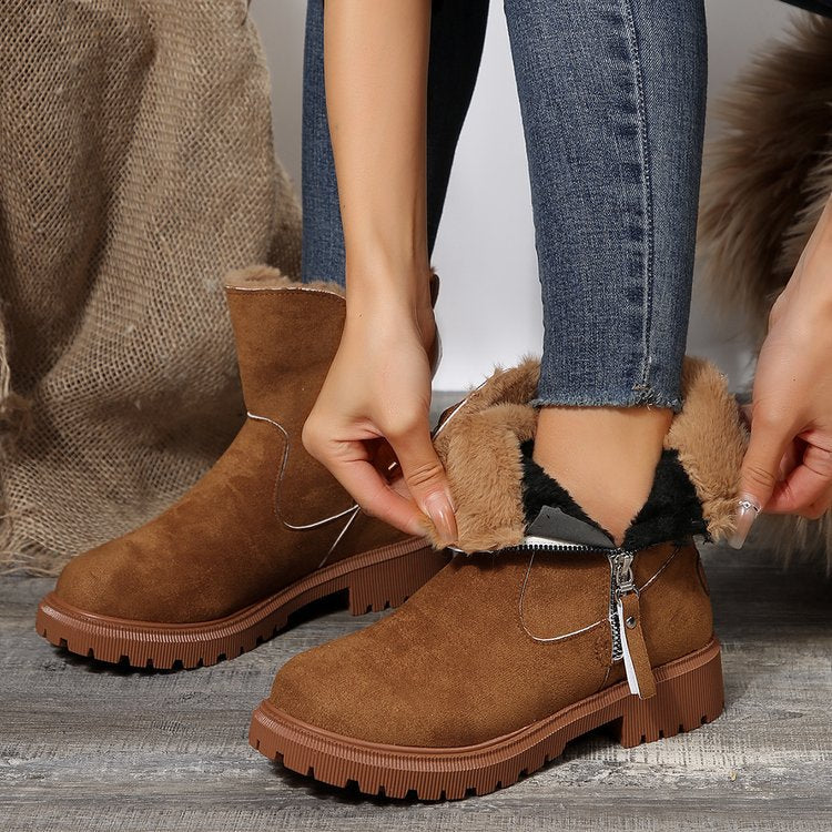 Gefütterte Martin-Stiefeletten mit Reißverschluss für Damen ( 2 KAUFEN, VERSAND KOSTENLOS )