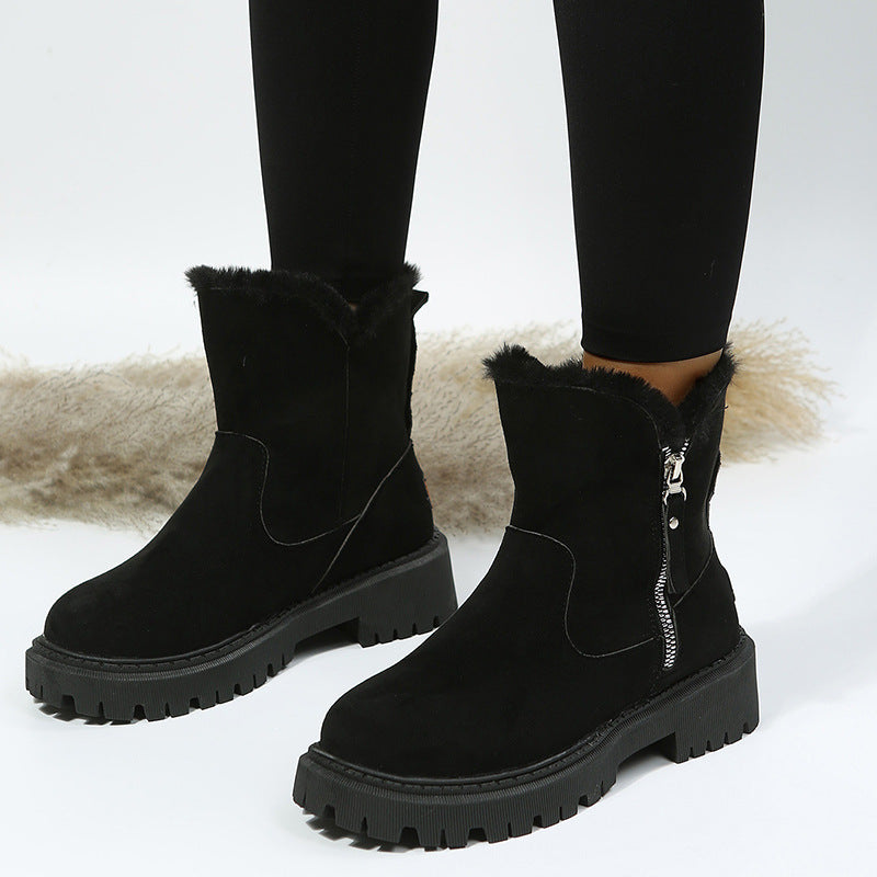 Gefütterte Martin-Stiefeletten mit Reißverschluss für Damen ( 2 KAUFEN, VERSAND KOSTENLOS )