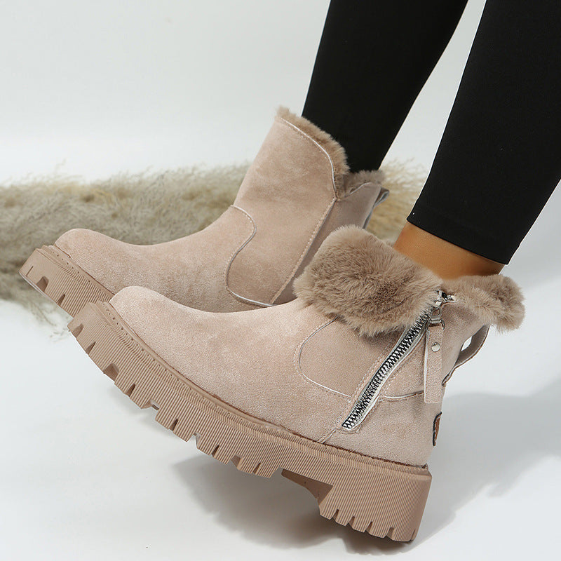 Gefütterte Martin-Stiefeletten mit Reißverschluss für Damen ( 2 KAUFEN, VERSAND KOSTENLOS )