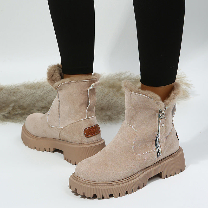 Gefütterte Martin-Stiefeletten mit Reißverschluss für Damen ( 2 KAUFEN, VERSAND KOSTENLOS )
