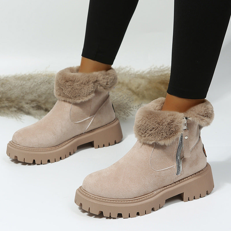 Gefütterte Martin-Stiefeletten mit Reißverschluss für Damen ( 2 KAUFEN, VERSAND KOSTENLOS )