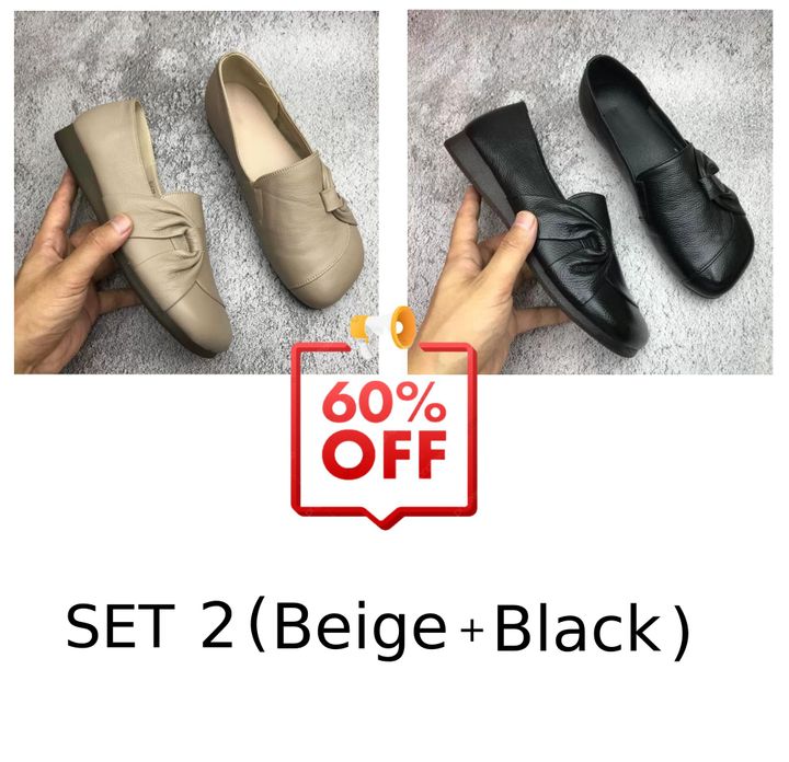 Women's leather soft-soled non-slip shoes