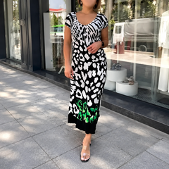 Casual Printed Short Sleeve Dress