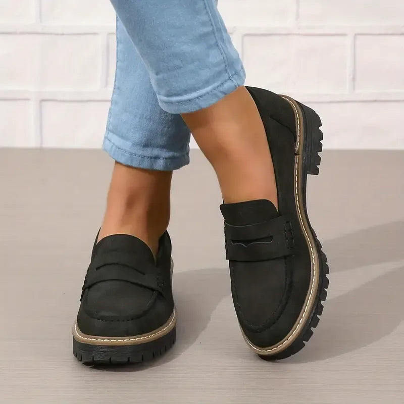 Damenmode Loafer mit dicker Sohle