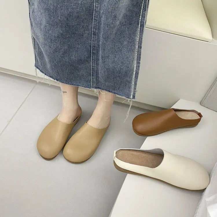LetcloTM Damen Slipper aus italienischem Leder / Orthopädische Schuhe