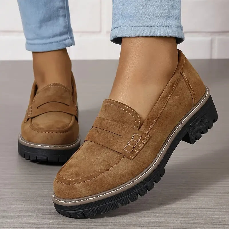 Damenmode Loafer mit dicker Sohle