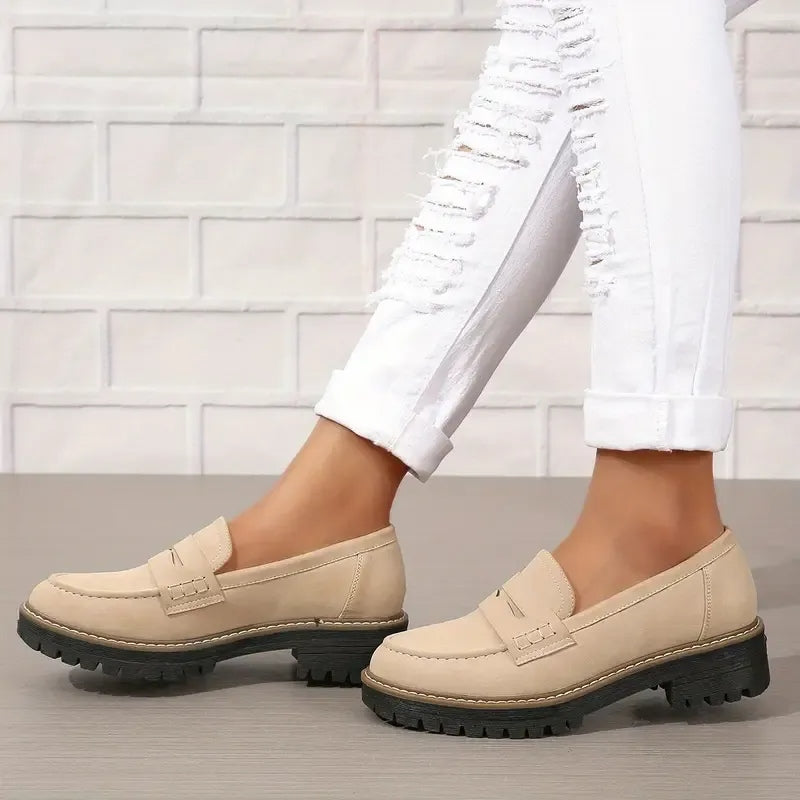 Damenmode Loafer mit dicker Sohle