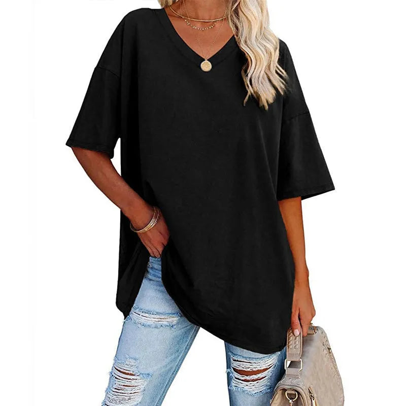 Sommerliches neues Damen-T-Shirt in lockerer Passform (3 kaufen, gratis Versand)