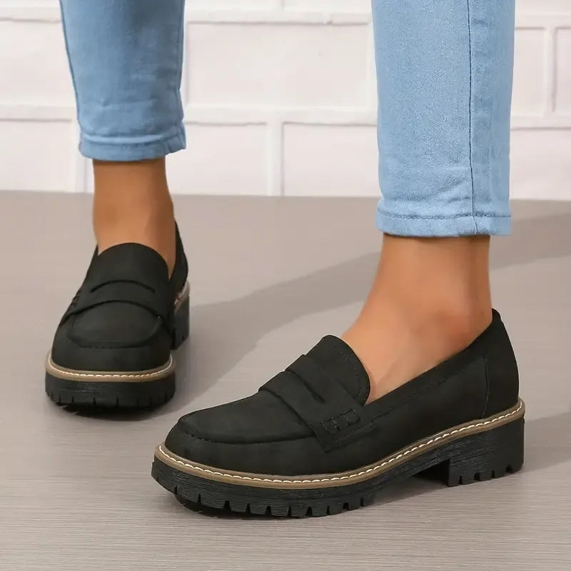 Damenmode Loafer mit dicker Sohle