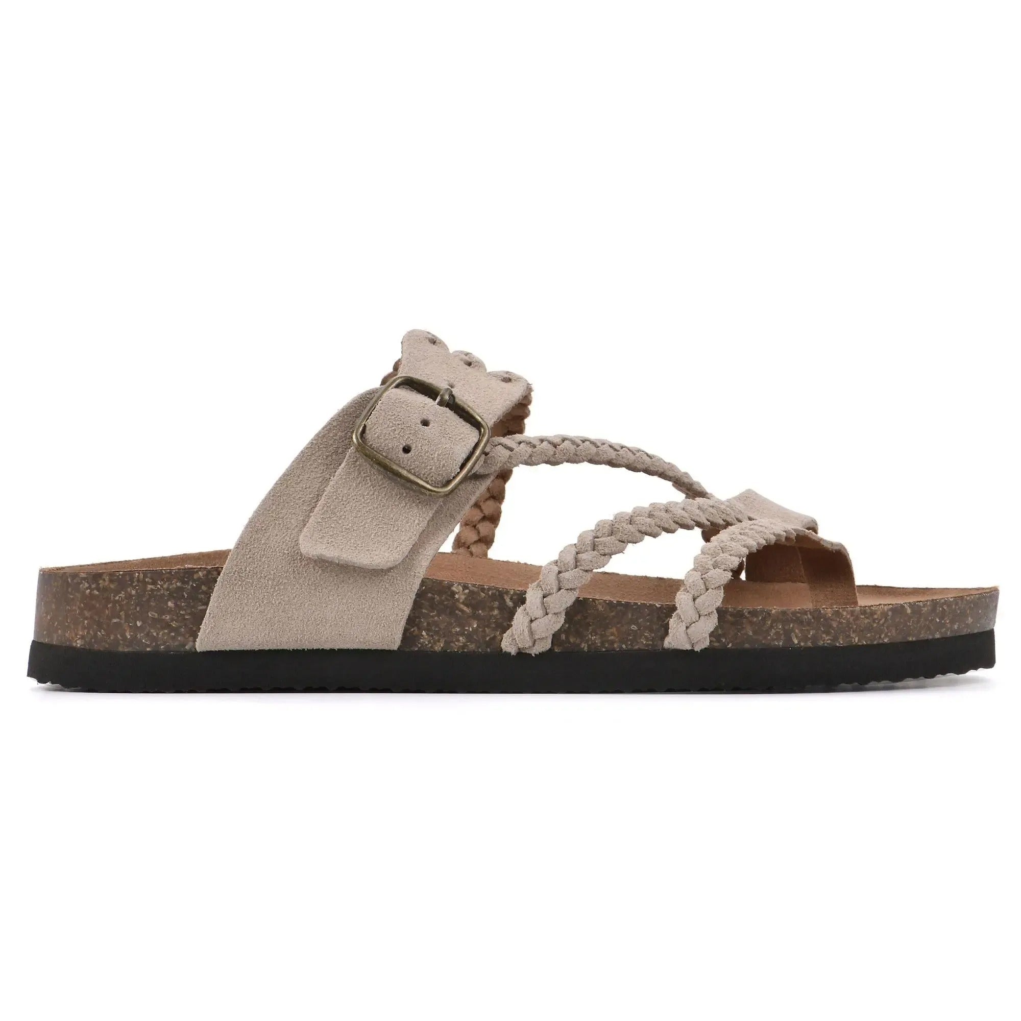 Geflochtene Korksandale für Damen – Bequeme Sommer-Schuhe mit weiter Passform