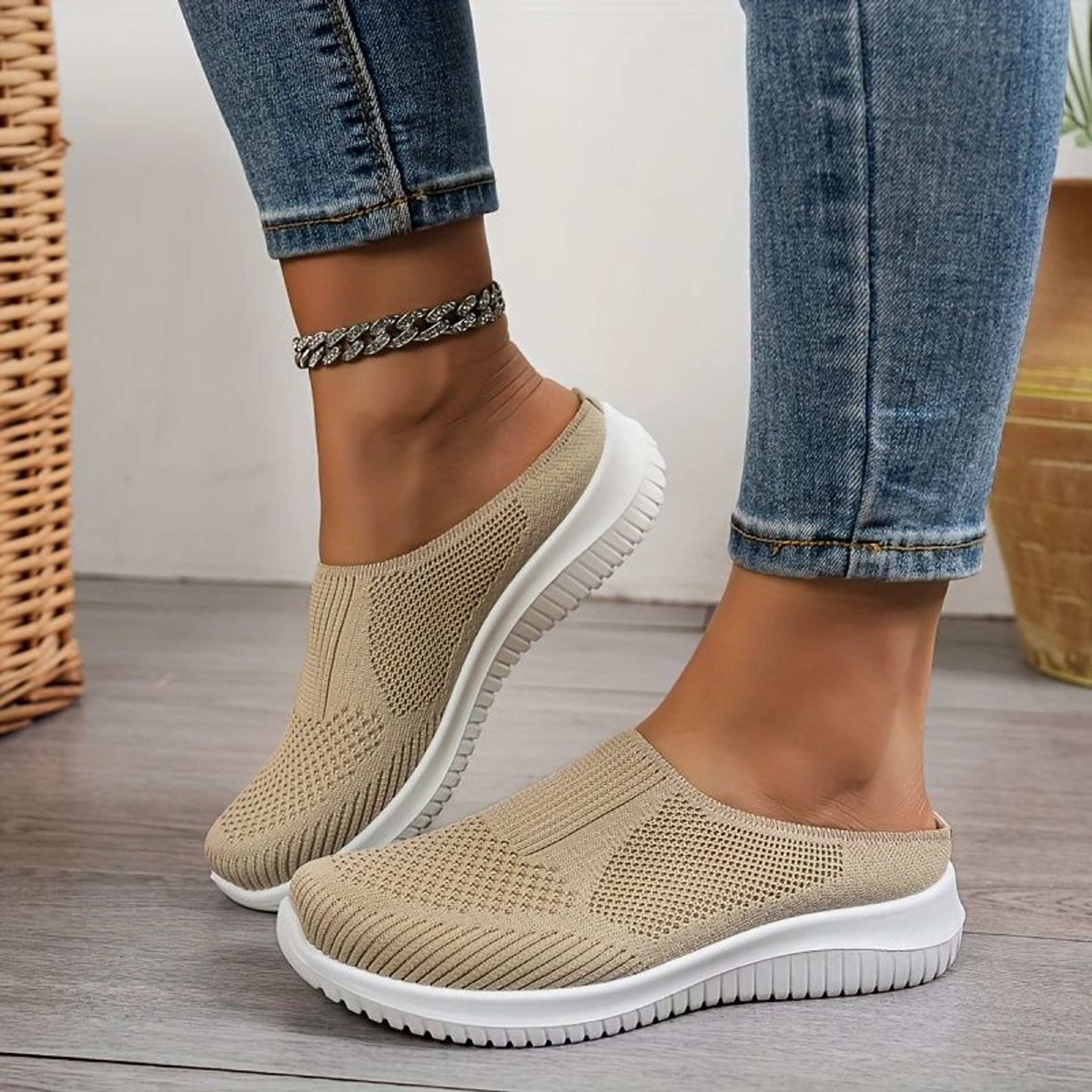 Atmungsaktive Walking-Schuhe aus Strick für Damen – Leichter Komfort zum Hineinschlüpfen