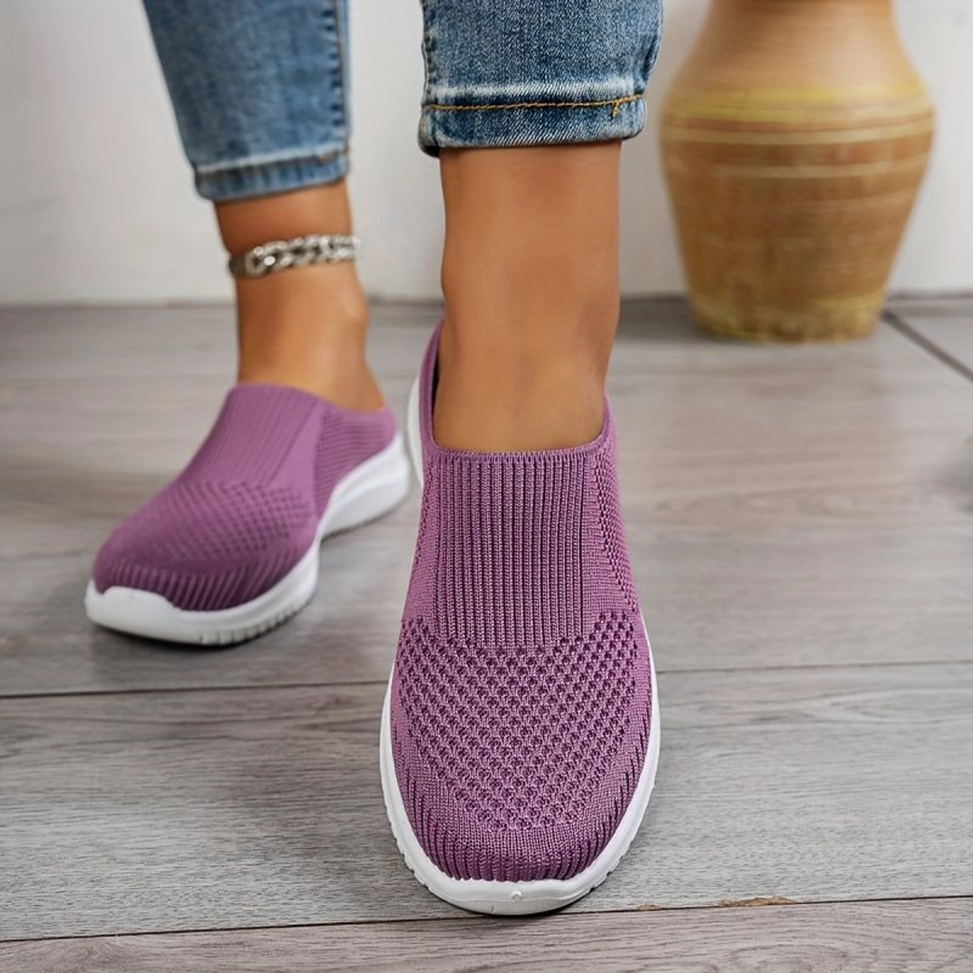 Atmungsaktive Walking-Schuhe aus Strick für Damen – Leichter Komfort zum Hineinschlüpfen