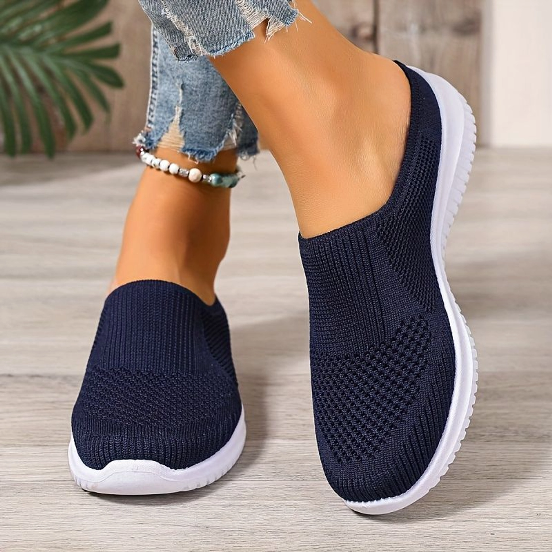 Atmungsaktive Walking-Schuhe aus Strick für Damen – Leichter Komfort zum Hineinschlüpfen