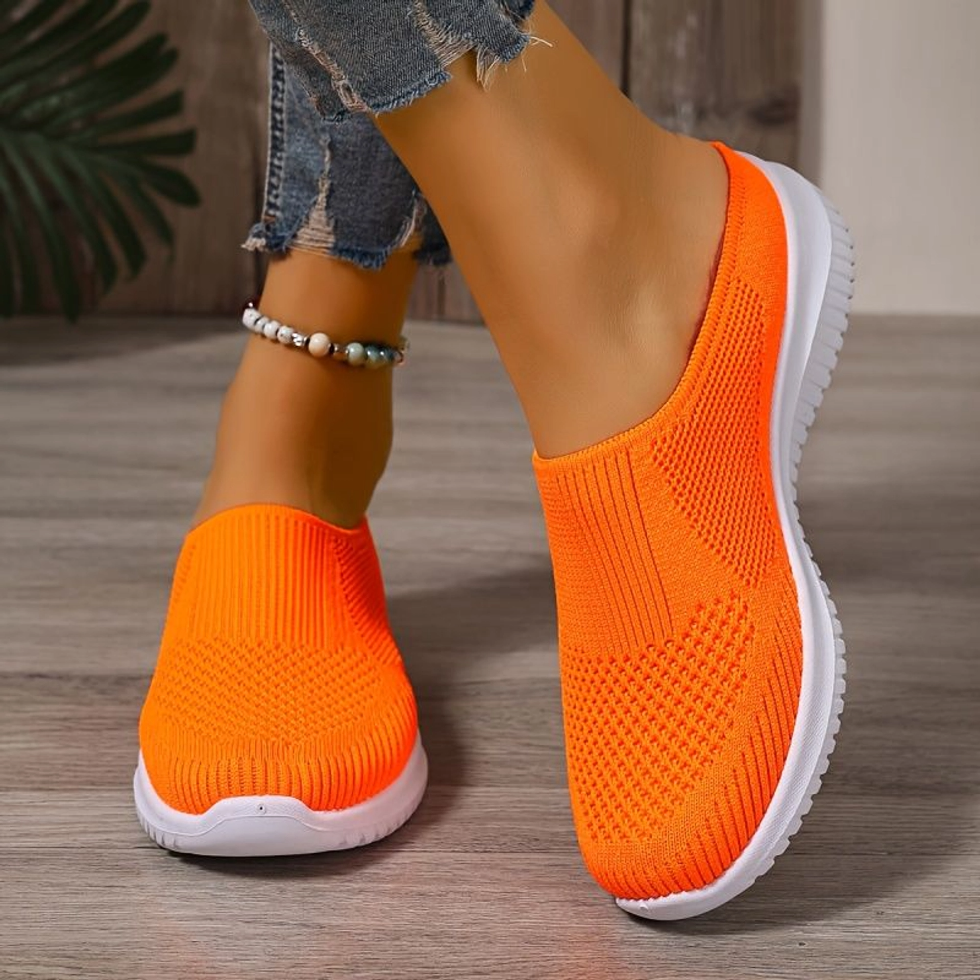 Atmungsaktive Walking-Schuhe aus Strick für Damen – Leichter Komfort zum Hineinschlüpfen