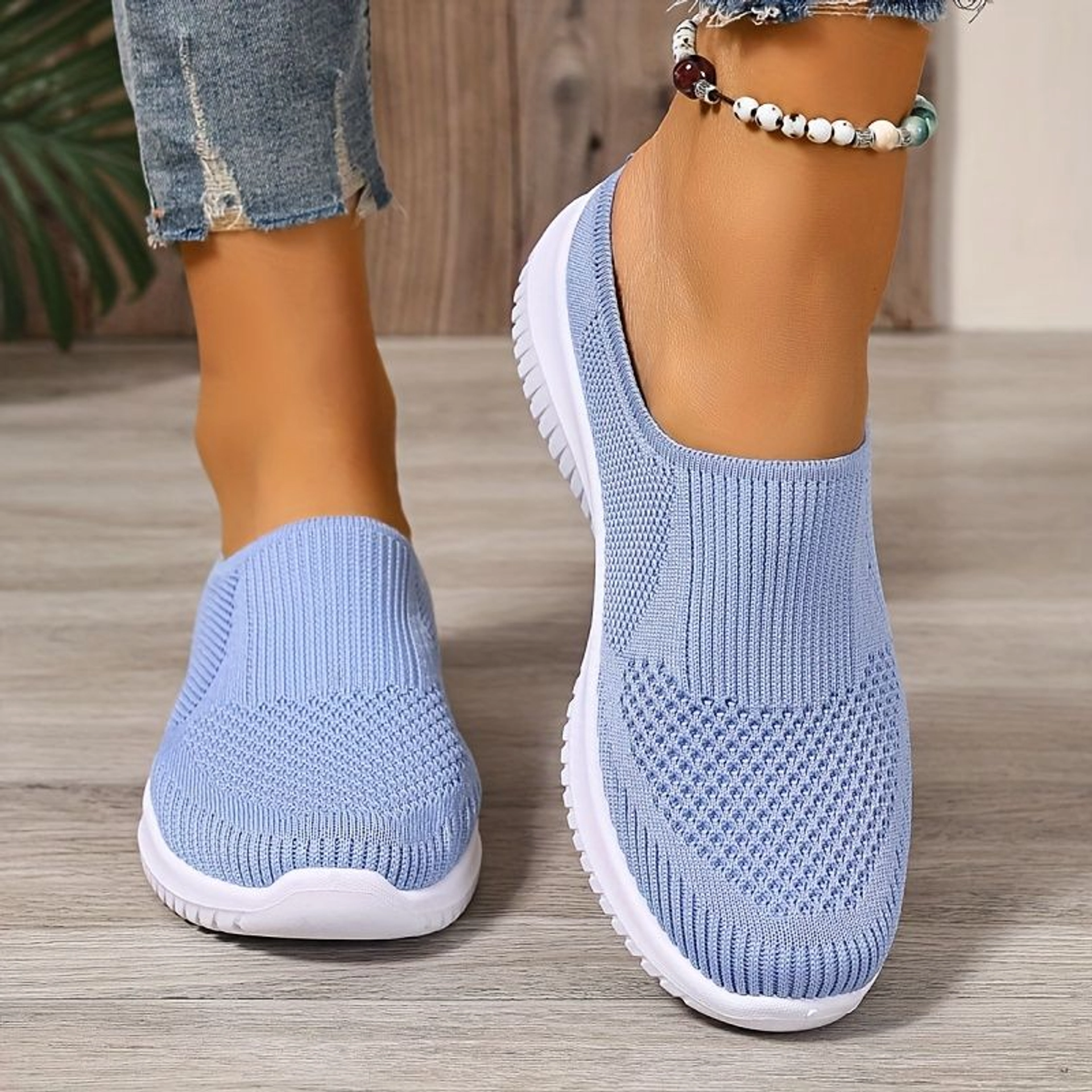 Atmungsaktive Walking-Schuhe aus Strick für Damen – Leichter Komfort zum Hineinschlüpfen