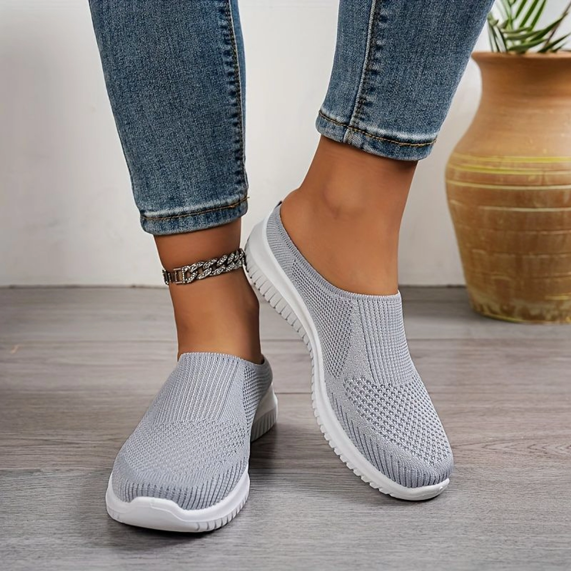 Atmungsaktive Walking-Schuhe aus Strick für Damen – Leichter Komfort zum Hineinschlüpfen