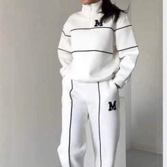 Womens 2 Piece Outfits Lounge Hoodless Pullover Sweatshirt Sweatsuit Sets Sweatshirt Baggy Fashion Sweatpants With Pockets